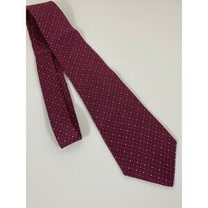 Christian Dior Red Geometric Silk Necktie Made in Italy Classic Designer Tie
